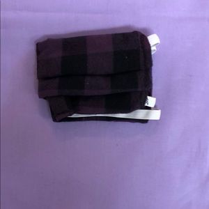 3 layer purple and black face mask